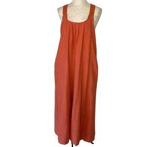 Sundance Womens Dress Size Small Orange Bohemian Embroidered Maxi Pure Cotton